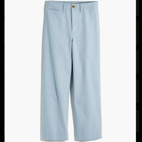 Madewell Slim Emmett Wide-Leg Crop Pant in Speckle - Picture 2 of 5